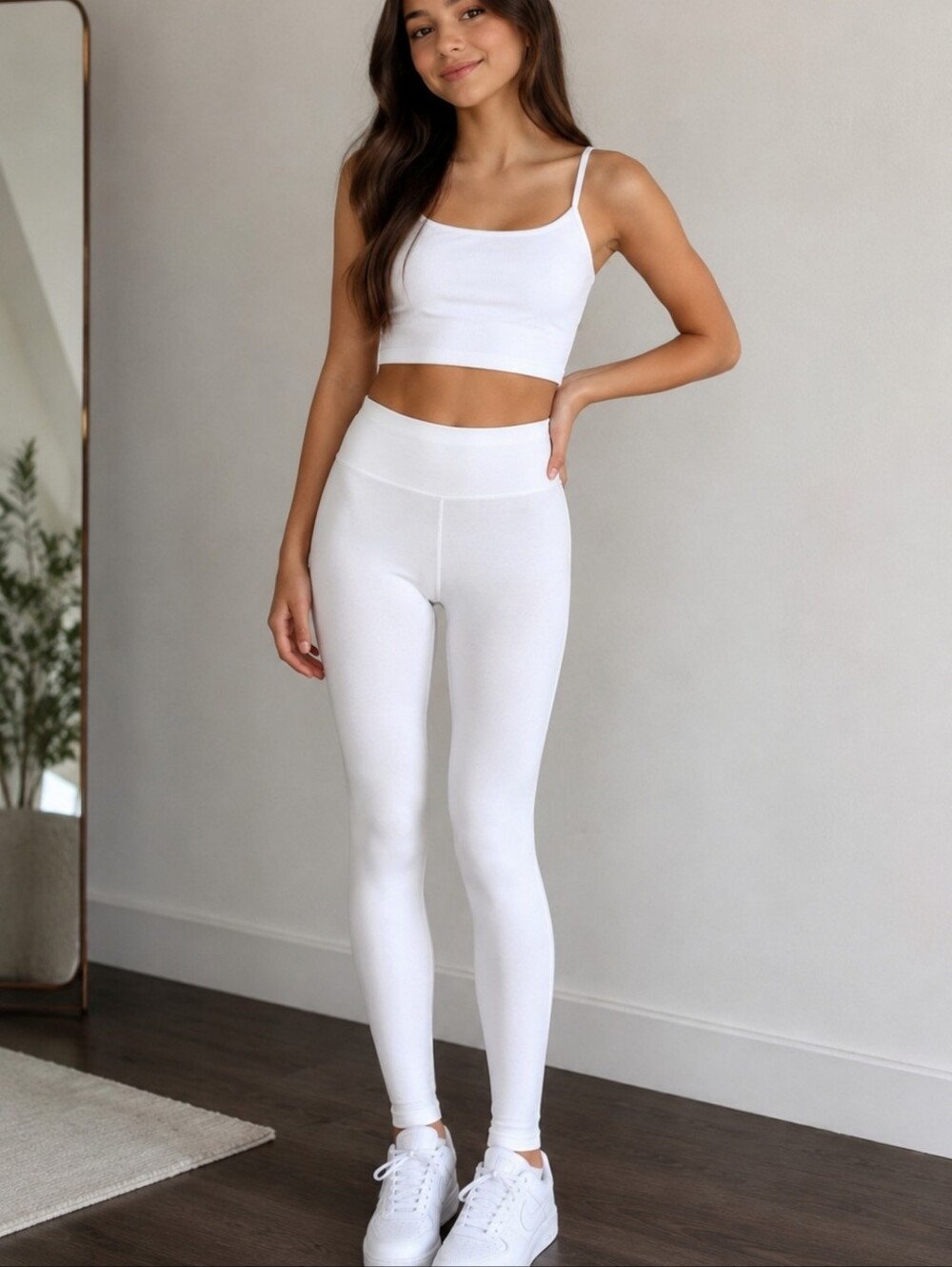 New Mix White Girls' Comfort High-Waist Leggings